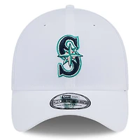 Casquette 39THIRTY Flex blanche des Mariners de Seattle New Era pour homme