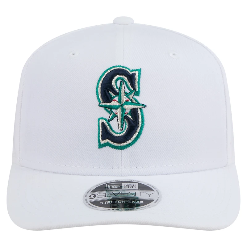 Casquette ajustable COOLERA 9SEVENTY blanche des Seattle Mariners de New Era pour homme