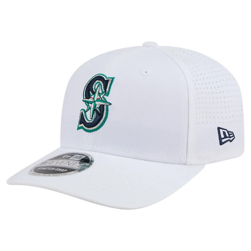 Casquette ajustable COOLERA 9SEVENTY blanche des Seattle Mariners de New Era pour homme