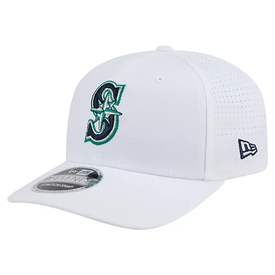 Casquette ajustable COOLERA 9SEVENTY blanche des Seattle Mariners de New Era pour homme