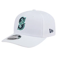 Casquette ajustable COOLERA 9SEVENTY blanche des Seattle Mariners de New Era pour homme