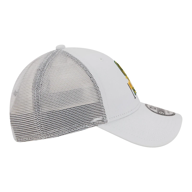 Casquette trucker ajustable New Era 9FORTY blanche à motif drapeau des Mariners de Seattle pour homme