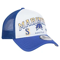 Casquette ajustable A-Frame Trucker 9FORTY rétro blanche Seattle Mariners pour homme de New Era