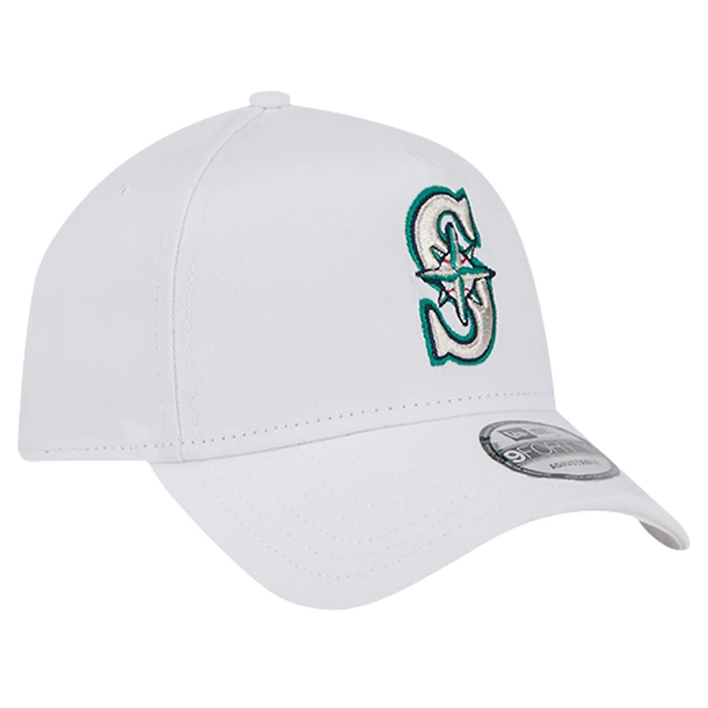 Men's New Era White Seattle Mariners TC A-Frame 9FORTY Adjustable Hat