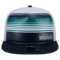 Men's New Era White Seattle Mariners Team Horizon 9FIFTY A-Frame Trucker Snapback Hat