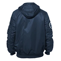 Blouson aviateur à capuche en nylon bleu marine New Era x Alpha Industries pour homme des Seattle Mariners Current Day