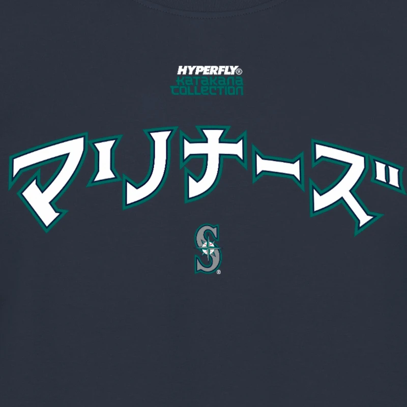T-shirt bleu marine des Seattle Mariners New Era x Hyperfly pour homme