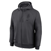 Men's Nike Anthracite Seattle Mariners Authentic Collection Player Raglan Dri-FIT Full-Zip Hoodie