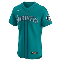 Maillot Nike Aqua Seattle Mariners Alternate Vapor Premier Elite Patch pour homme