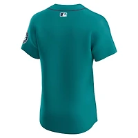 Maillot Nike Aqua Seattle Mariners Alternate Vapor Premier Elite Patch pour homme