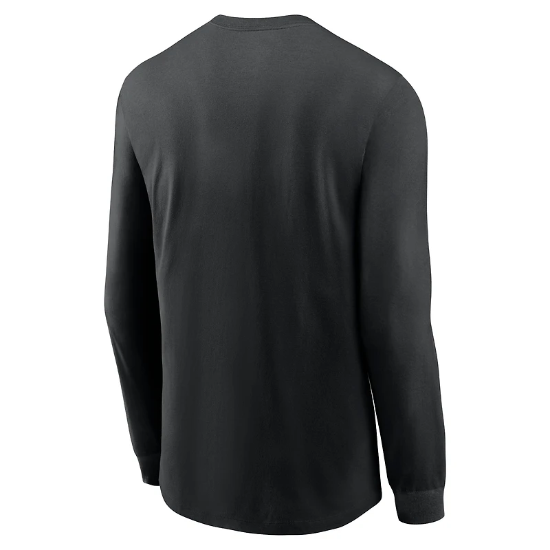 T-shirt à manches longues Nike noir pour homme avec surnom local des Seattle Mariners