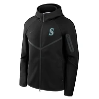 Men's Nike Black Seattle Mariners Tech Fleece Raglan Full-Zip Windrunner Hoodie