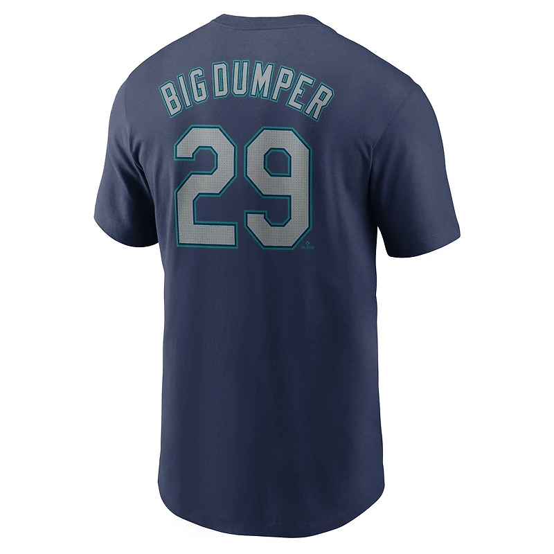 T-shirt Nike Cal Raleigh bleu marine pour homme, avec nom et numéro de joueur surnom des Seattle Mariners