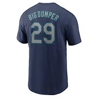 T-shirt Nike Cal Raleigh bleu marine pour homme, avec nom et numéro de joueur surnom des Seattle Mariners