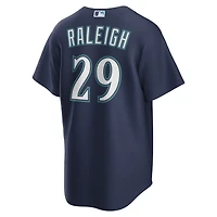 Men's Nike Cal Raleigh Navy Seattle Mariners Road Replica Jersey