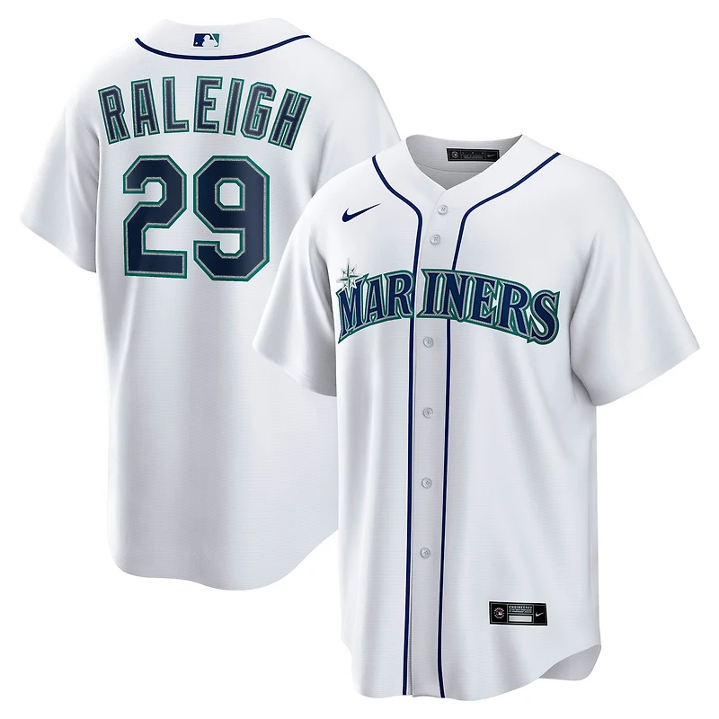 Maillot de joueur réplique domicile Nike Cal Raleigh blanc des Mariners Seattle pour homme