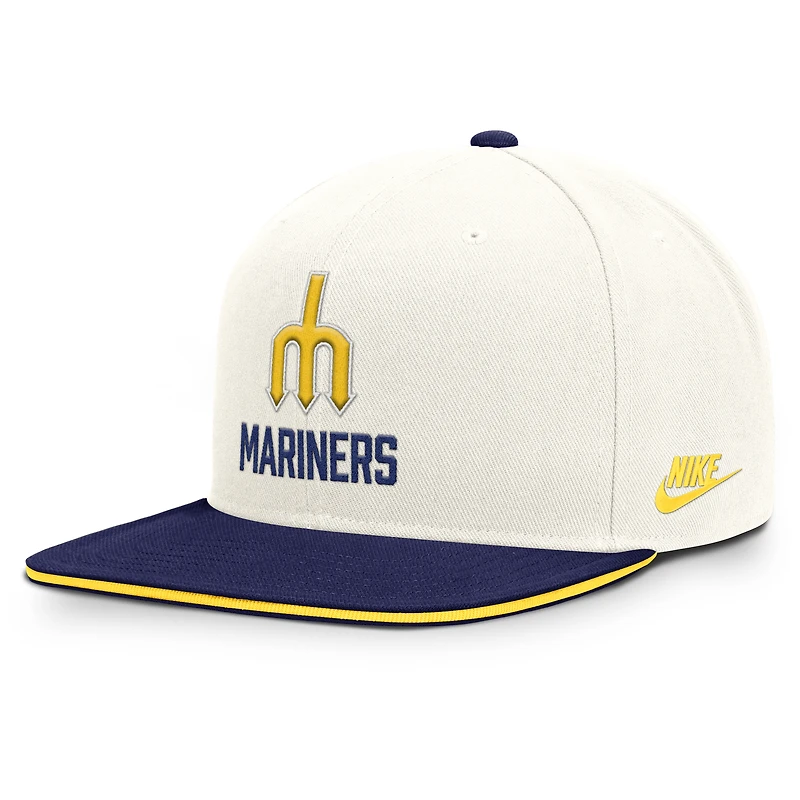 Casquette Nike crème/marine Seattle Mariners Cooperstown Pro Dri-FIT Snapback pour homme