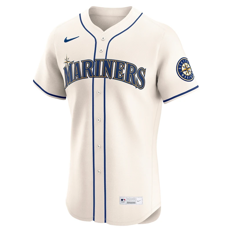 Maillot Nike crème Alternate Elite des Seattle Mariners pour homme