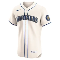 Maillot Nike crème Alternate Elite des Seattle Mariners pour homme