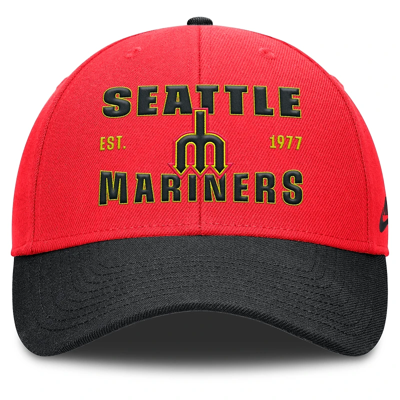 Men's Nike Crimson/Black Seattle Mariners Neon 90s Rise Adjustable Hat