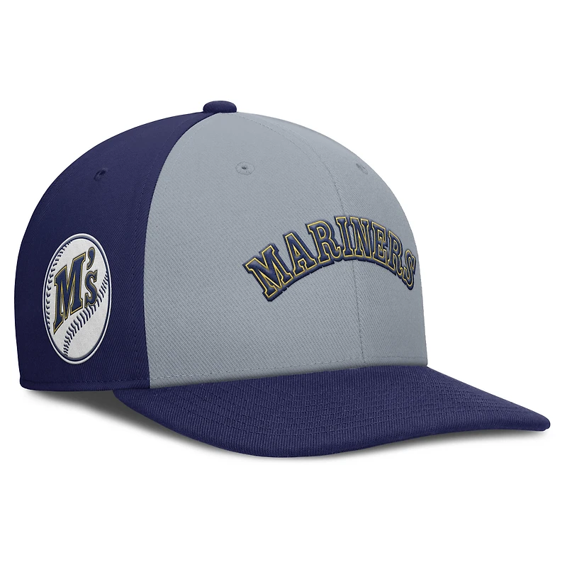 Men's Nike Gray/Navy Seattle Mariners Pro Performance Snapback Hat