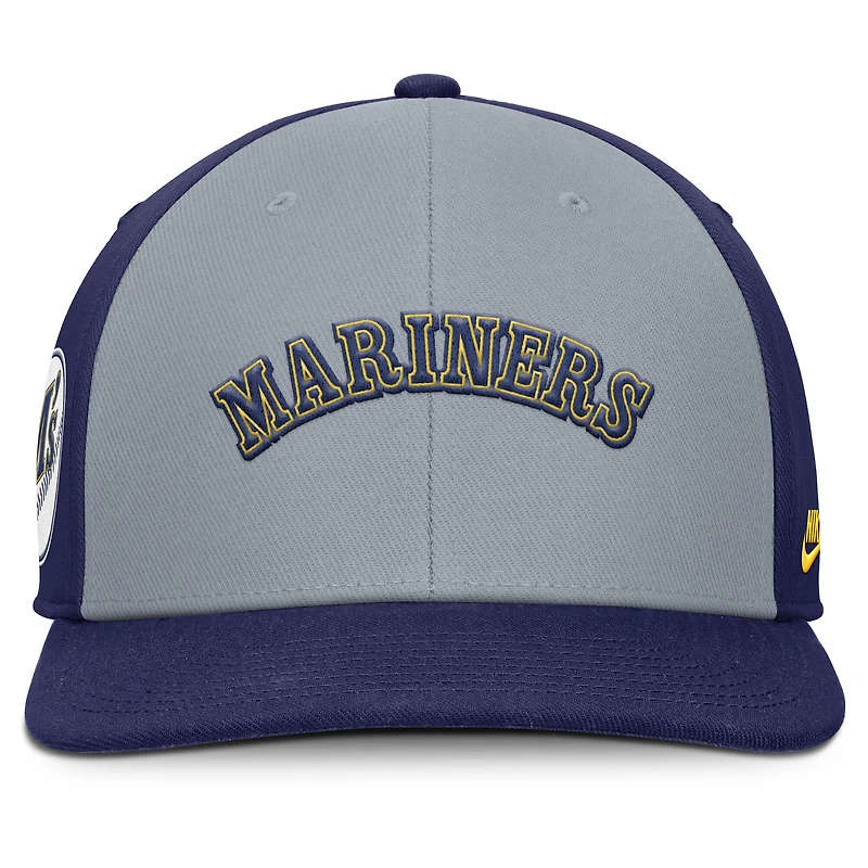 Casquette Snapback Nike Pro Performance gris/bleu marine pour homme des Seattle Mariners