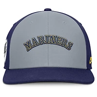 Casquette Snapback Nike Pro Performance gris/bleu marine pour homme des Seattle Mariners