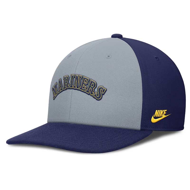 Casquette Snapback Nike Pro Performance gris/bleu marine pour homme des Seattle Mariners