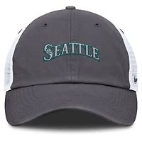 Casquette de camionneur ajustable Nike grise Seattle Mariners Wordmark Club pour homme