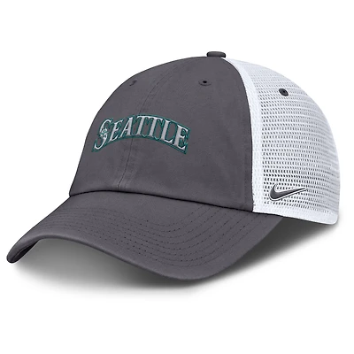 Casquette de camionneur ajustable Nike grise Seattle Mariners Wordmark Club pour homme