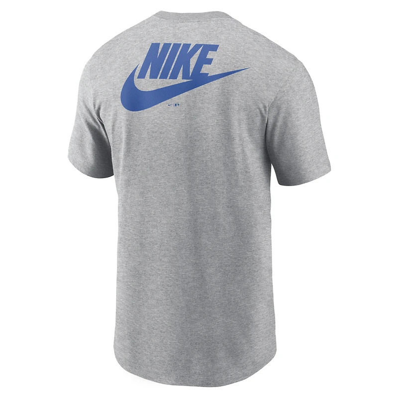 Men's Nike Heather Gray Seattle Mariners Cooperstown Collection Large Logo 2-Hit T-Shirt