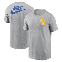 T-shirt Nike gris chiné pour homme, collection Cooperstown