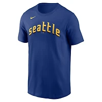 Men's Nike Ichiro Suzuki Royal Seattle Mariners City Connect Name & Number T-Shirt