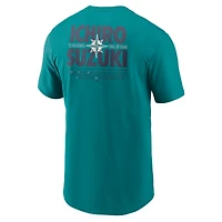 T-shirt Nike Ichiro Suzuki bleu sarcelle pour homme, joueur des Seattle Mariners 2025 du Temple de la renommée baseball national