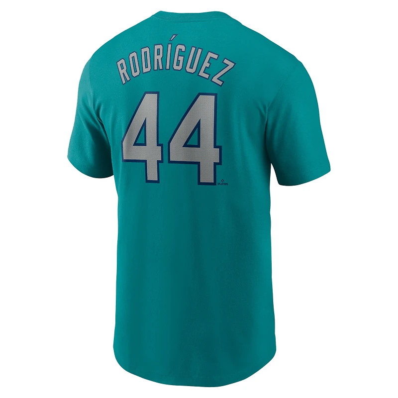 Men's Nike Julio Rodríguez Aqua Seattle Mariners Fuse Name & Number T-Shirt