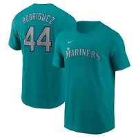 Men's Nike Julio Rodríguez Aqua Seattle Mariners Fuse Name & Number T-Shirt