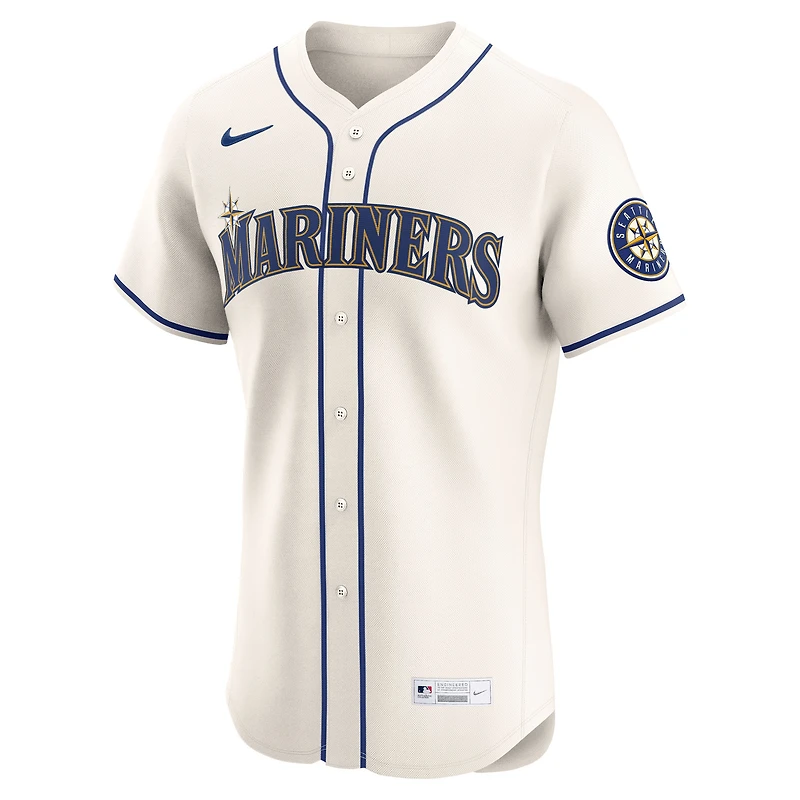 Men's Nike Julio Rodríguez Cream Seattle Mariners Alternate 2 Elite Player Jersey