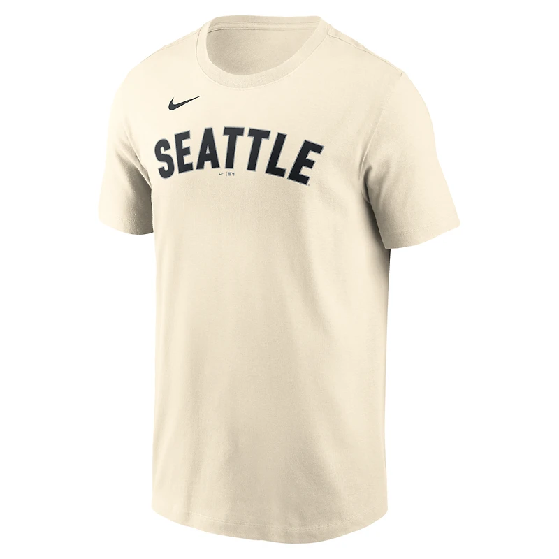 Men's Nike Julio Rodríguez Natural Seattle Mariners Name & Number T-Shirt