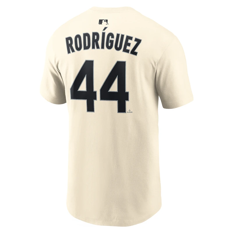 Men's Nike Julio Rodríguez Natural Seattle Mariners Name & Number T-Shirt