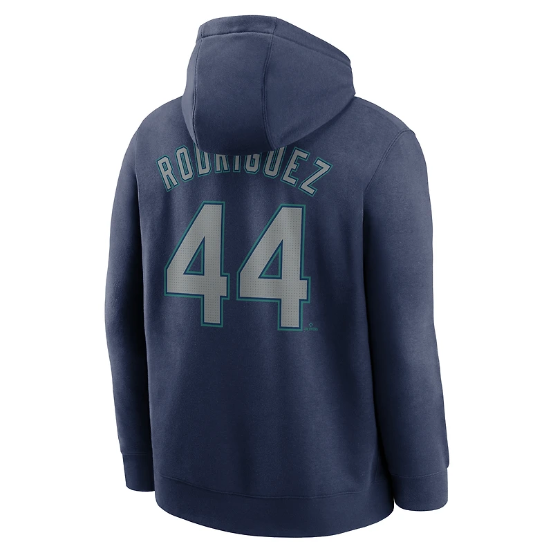 Men's Nike Julio Rodríguez Navy Seattle Mariners Player Name & Number Club Fleece Pullover Hoodie