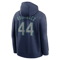 Men's Nike Julio Rodríguez Navy Seattle Mariners Player Name & Number Club Fleece Pullover Hoodie
