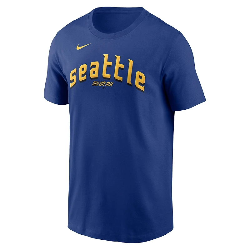 T-shirt Nike Julio Rodríguez Royal Seattle Mariners City Connect pour homme, avec nom et numéro
