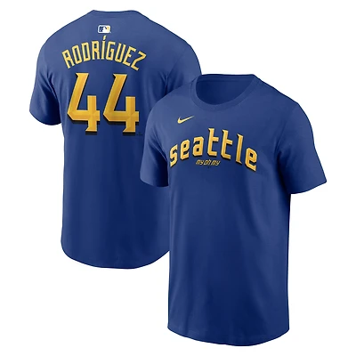 T-shirt Nike Julio Rodríguez Royal Seattle Mariners City Connect pour homme, avec nom et numéro