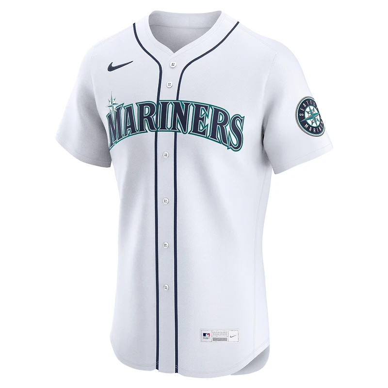 Maillot Nike Julio Rodríguez blanc domicile Elite des Seattle Mariners pour homme