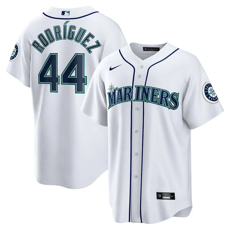 Maillot Nike Julio Rodríguez blanc pour homme, réplique domicile des Seattle Mariners