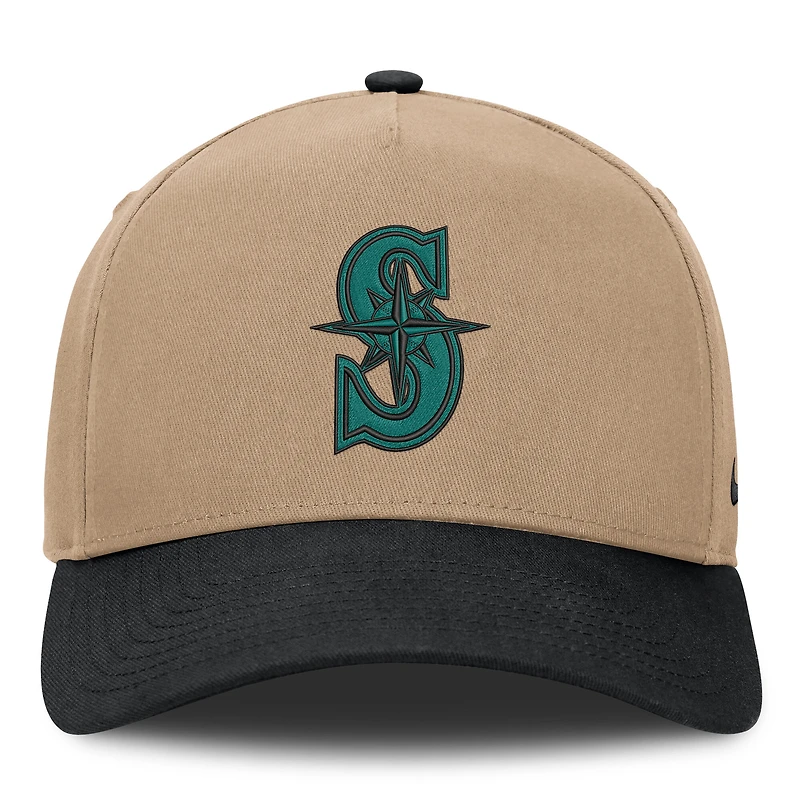 Men's Nike Khaki/Black Seattle Mariners Rise A-Frame Adjustable Hat