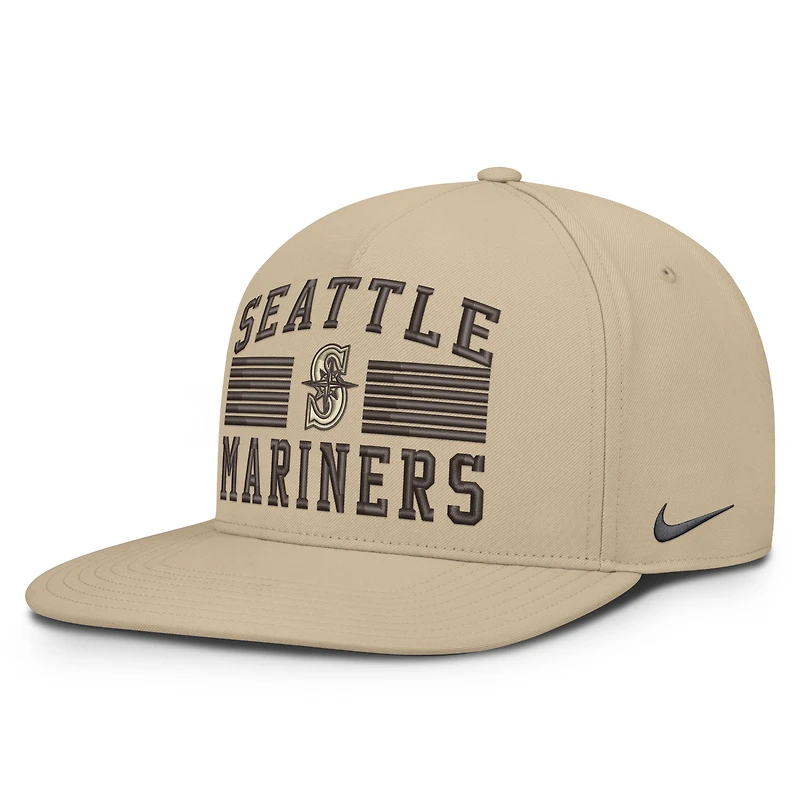 Casquette Nike Seattle Mariners Desert Pro AeroBill Dri-FIT Snapback kaki pour homme