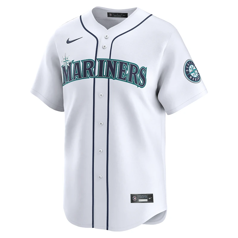 Maillot de joueur Nike Logan Gilbert pour hommes, blanc, Seattle Mariners Home Limited Player