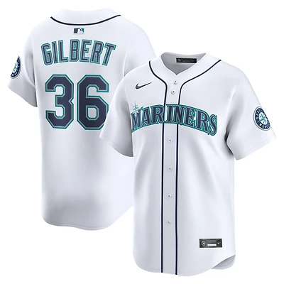 Maillot de joueur alternatif Nike Logan Gilbert blanc des Seattle Mariners pour homme