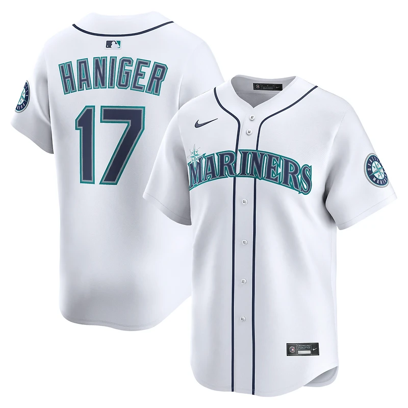 Maillot Nike Mitch Haniger blanc domicile des Seattle Mariners pour homme, édition limitée